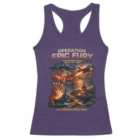 Operation Epic Fury Strike Mission 2026 Graphic Racerback Tank Top U.S. Strategic Strike Force Military Action