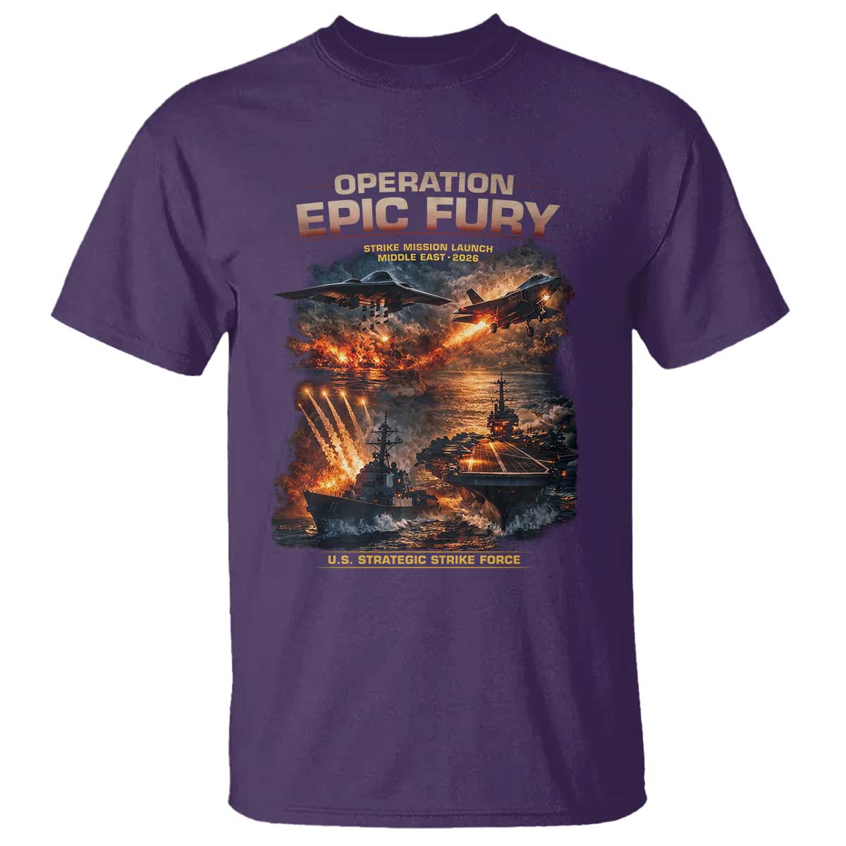 Operation Epic Fury Strike Mission 2026 Graphic T Shirt U.S. Strategic Strike Force Military Action