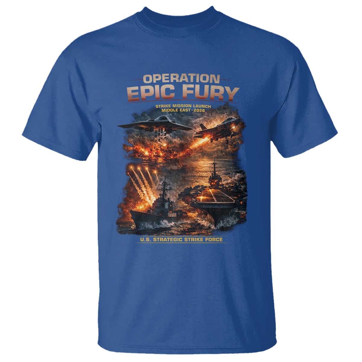 Operation Epic Fury Strike Mission 2026 Graphic T Shirt U.S. Strategic Strike Force Military Action