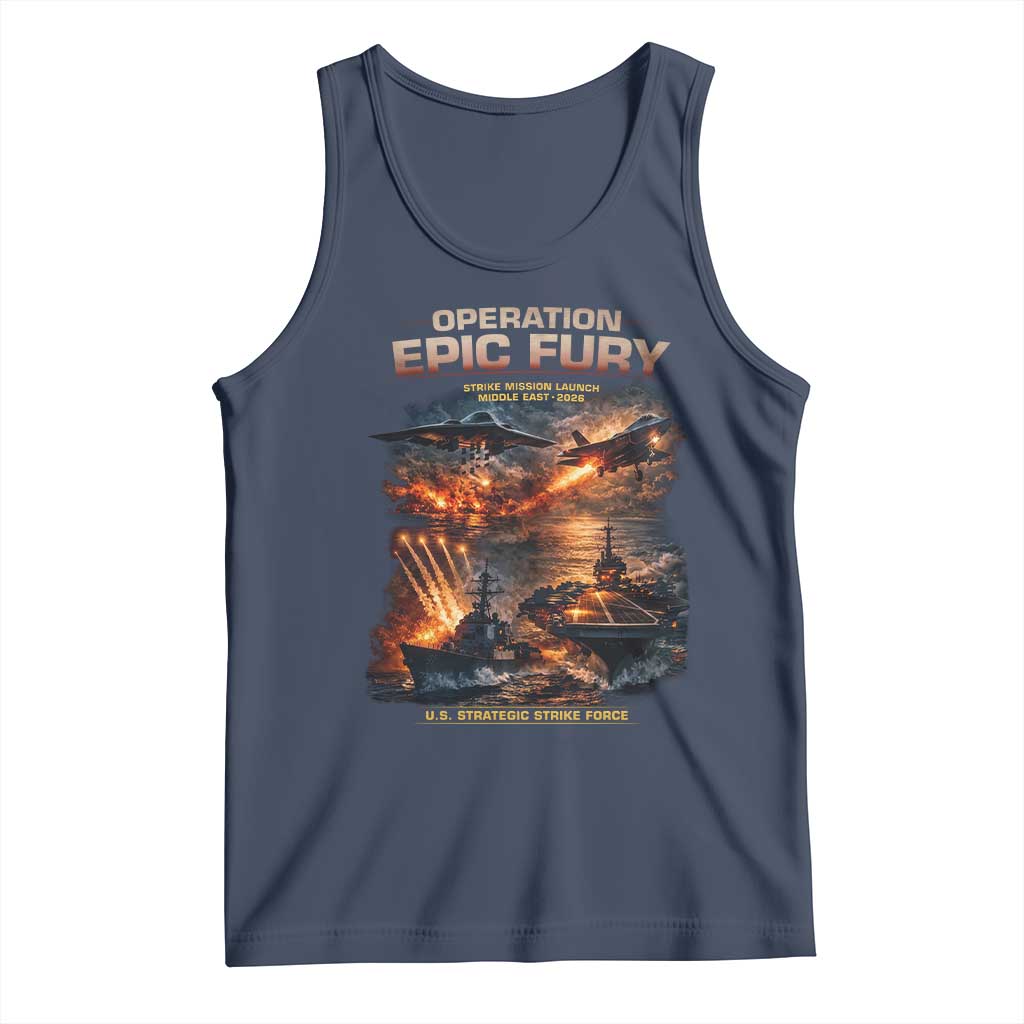 Operation Epic Fury Strike Mission 2026 Graphic Tank Top U.S. Strategic Strike Force Military Action