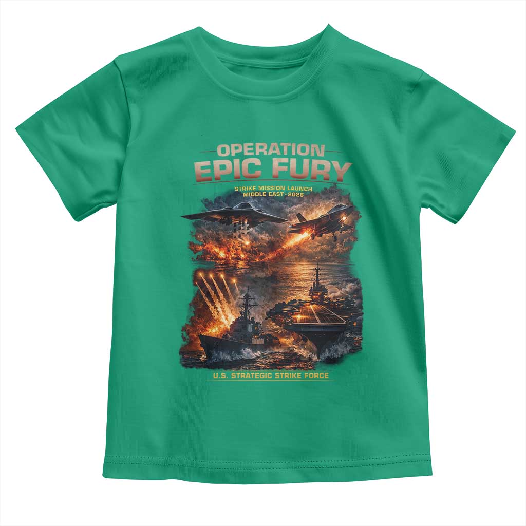 Operation Epic Fury Strike Mission 2026 Graphic Toddler T Shirt U.S. Strategic Strike Force Military Action