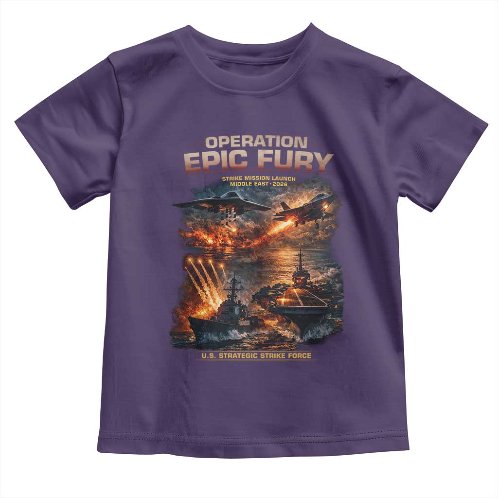 Operation Epic Fury Strike Mission 2026 Graphic Toddler T Shirt U.S. Strategic Strike Force Military Action