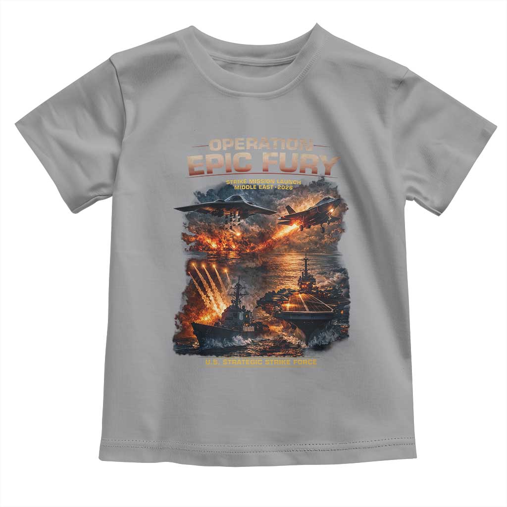 Operation Epic Fury Strike Mission 2026 Graphic Toddler T Shirt U.S. Strategic Strike Force Military Action