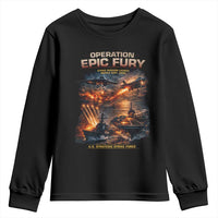Operation Epic Fury Strike Mission 2026 Graphic Youth Sweatshirt U.S. Strategic Strike Force Military Action