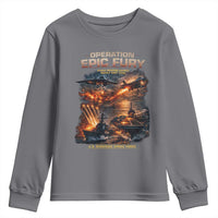 Operation Epic Fury Strike Mission 2026 Graphic Youth Sweatshirt U.S. Strategic Strike Force Military Action
