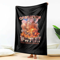Operation Epic Fury Peace Through Strength Throw Blanket Patriotic Explosion America Power