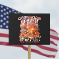 Operation Epic Fury Peace Through Strength Protest Sign Patriotic Explosion America Power