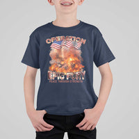 Operation Epic Fury Peace Through Strength T Shirt For Kid Patriotic Explosion America Power