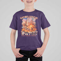 Operation Epic Fury Peace Through Strength T Shirt For Kid Patriotic Explosion America Power