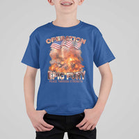 Operation Epic Fury Peace Through Strength T Shirt For Kid Patriotic Explosion America Power