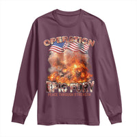 Operation Epic Fury Peace Through Strength Long Sleeve Shirt Patriotic Explosion America Power