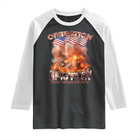 Operation Epic Fury Peace Through Strength Raglan Shirt Patriotic Explosion America Power