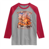 Operation Epic Fury Peace Through Strength Raglan Shirt Patriotic Explosion America Power