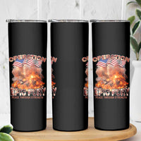 Operation Epic Fury Peace Through Strength Skinny Tumbler Patriotic Explosion America Power