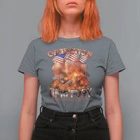 Operation Epic Fury Peace Through Strength T Shirt For Women Patriotic Explosion America Power