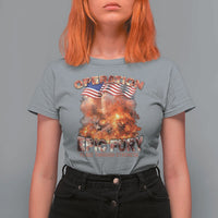 Operation Epic Fury Peace Through Strength T Shirt For Women Patriotic Explosion America Power