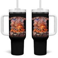 Operation Epic Fury Peace Through Strength Tumbler With Handle Patriotic Explosion America Power