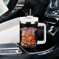 Operation Epic Fury Peace Through Strength Tumbler With Handle Patriotic Explosion America Power