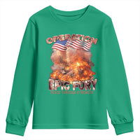 Operation Epic Fury Peace Through Strength Youth Sweatshirt Patriotic Explosion America Power