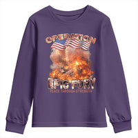 Operation Epic Fury Peace Through Strength Youth Sweatshirt Patriotic Explosion America Power