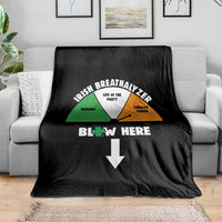 Irish Breathalyzer Blow Here Funny Drinking Gauge Throw Blanket St Patricks Day Party Offensive Adult Humor