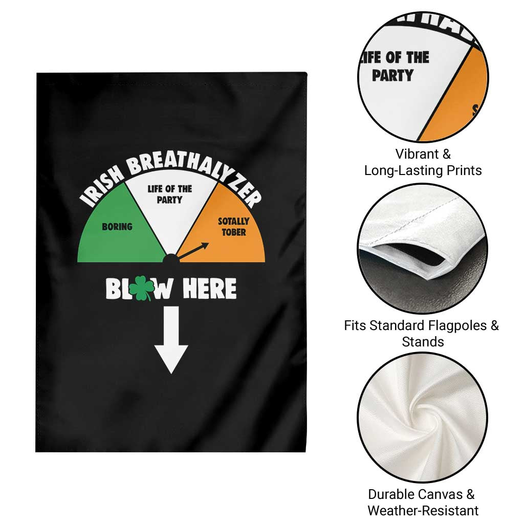 Irish Breathalyzer Blow Here Funny Drinking Gauge Garden Flag St Patricks Day Party Offensive Adult Humor
