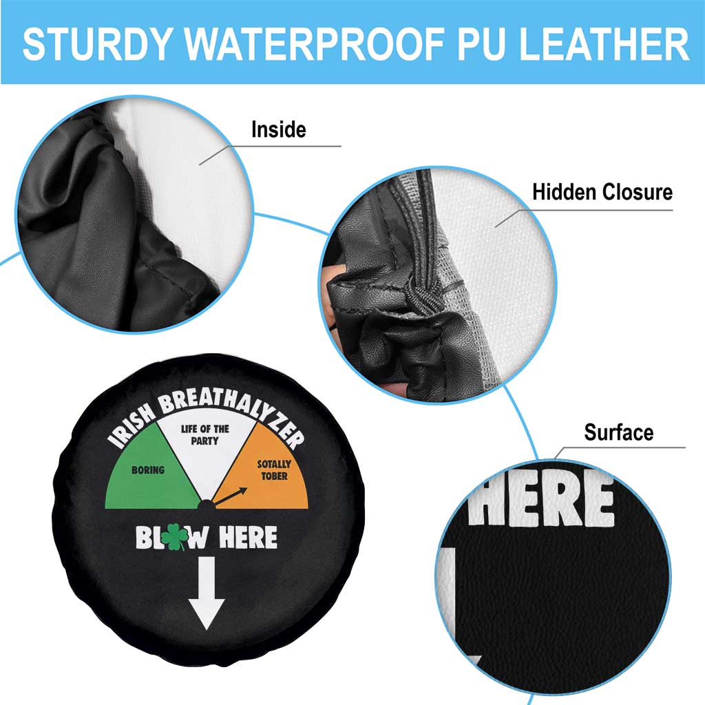 Irish Breathalyzer Blow Here Funny Drinking Gauge Spare Tire Cover St Patricks Day Party Offensive Adult Humor