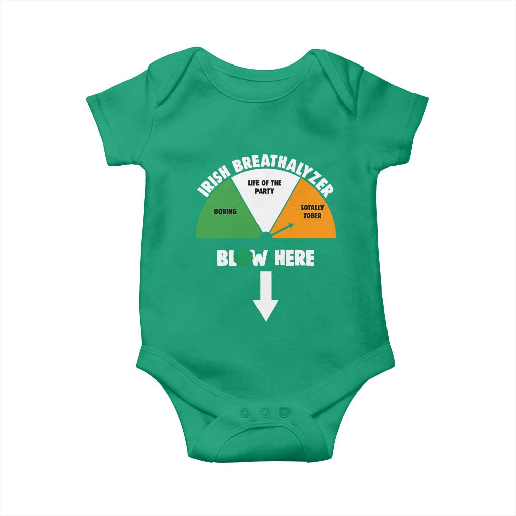 Irish Breathalyzer Blow Here Funny Drinking Gauge Baby Onesie St Patricks Day Party Offensive Adult Humor