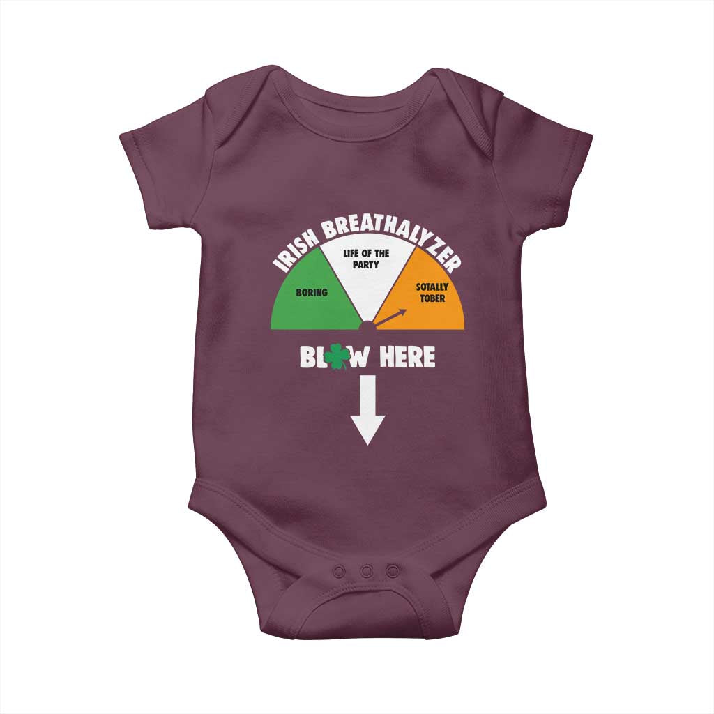 Irish Breathalyzer Blow Here Funny Drinking Gauge Baby Onesie St Patricks Day Party Offensive Adult Humor