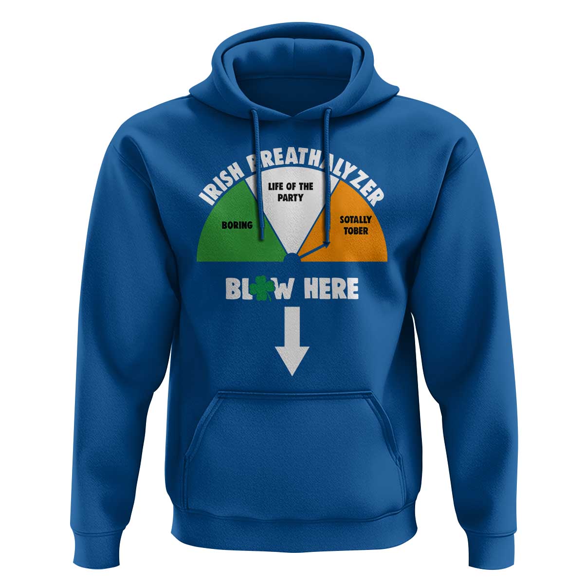 Irish Breathalyzer Blow Here Funny Drinking Gauge Hoodie St Patricks Day Party Offensive Adult Humor