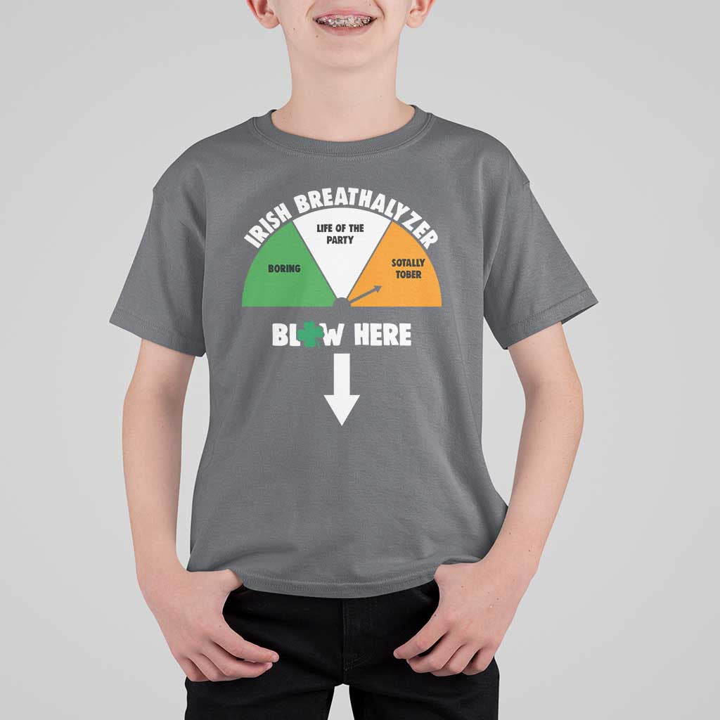 Irish Breathalyzer Blow Here Funny Drinking Gauge T Shirt For Kid St Patricks Day Party Offensive Adult Humor