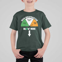 Irish Breathalyzer Blow Here Funny Drinking Gauge T Shirt For Kid St Patricks Day Party Offensive Adult Humor