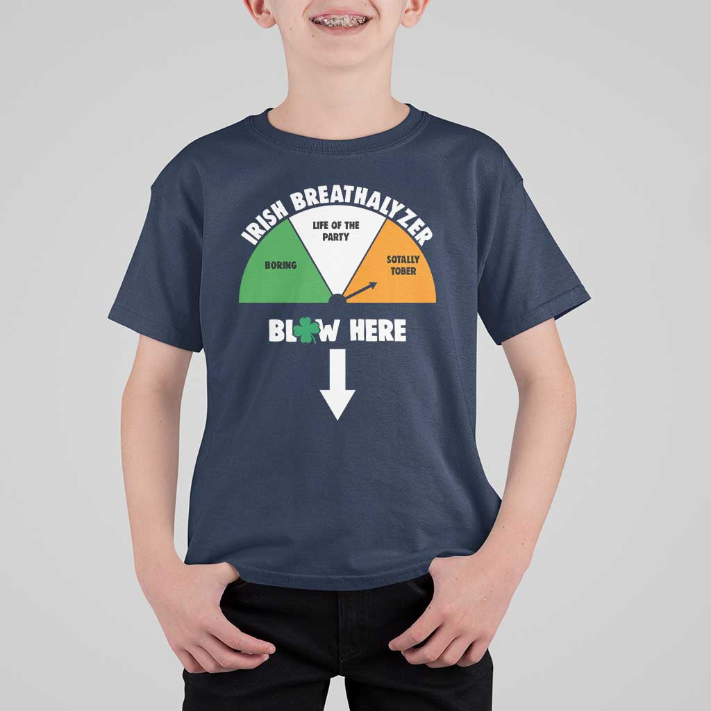 Irish Breathalyzer Blow Here Funny Drinking Gauge T Shirt For Kid St Patricks Day Party Offensive Adult Humor