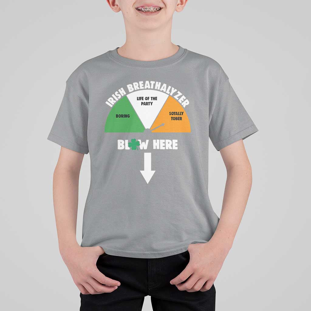 Irish Breathalyzer Blow Here Funny Drinking Gauge T Shirt For Kid St Patricks Day Party Offensive Adult Humor