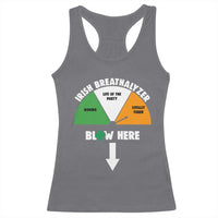 Irish Breathalyzer Blow Here Funny Drinking Gauge Racerback Tank Top St Patricks Day Party Offensive Adult Humor