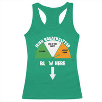 Irish Breathalyzer Blow Here Funny Drinking Gauge Racerback Tank Top St Patricks Day Party Offensive Adult Humor