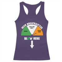 Irish Breathalyzer Blow Here Funny Drinking Gauge Racerback Tank Top St Patricks Day Party Offensive Adult Humor