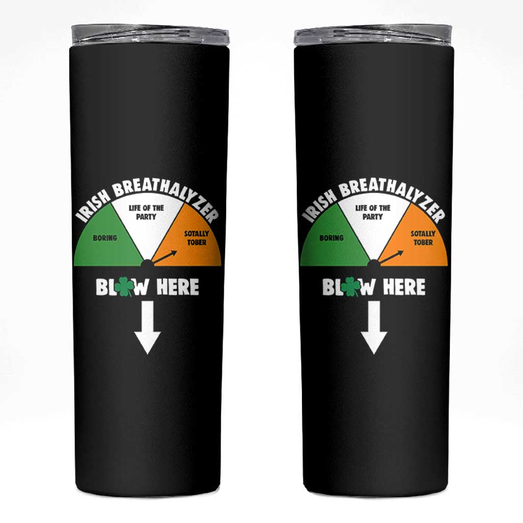 Irish Breathalyzer Blow Here Funny Drinking Gauge Skinny Tumbler St Patricks Day Party Offensive Adult Humor