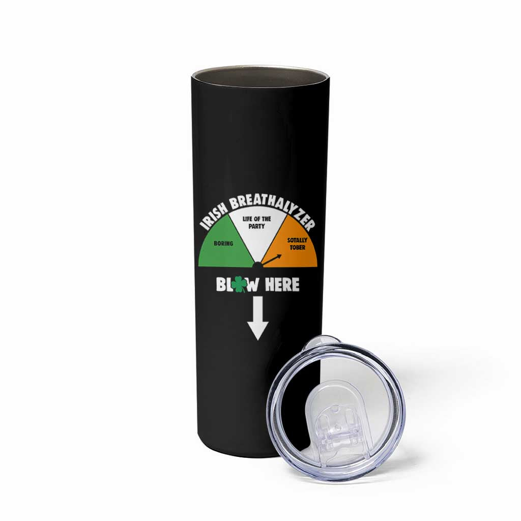 Irish Breathalyzer Blow Here Funny Drinking Gauge Skinny Tumbler St Patricks Day Party Offensive Adult Humor