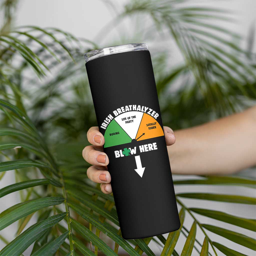 Irish Breathalyzer Blow Here Funny Drinking Gauge Skinny Tumbler St Patricks Day Party Offensive Adult Humor