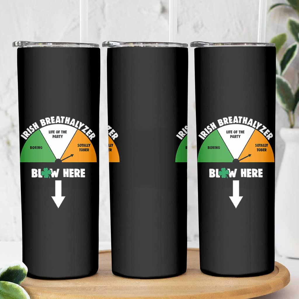 Irish Breathalyzer Blow Here Funny Drinking Gauge Skinny Tumbler St Patricks Day Party Offensive Adult Humor
