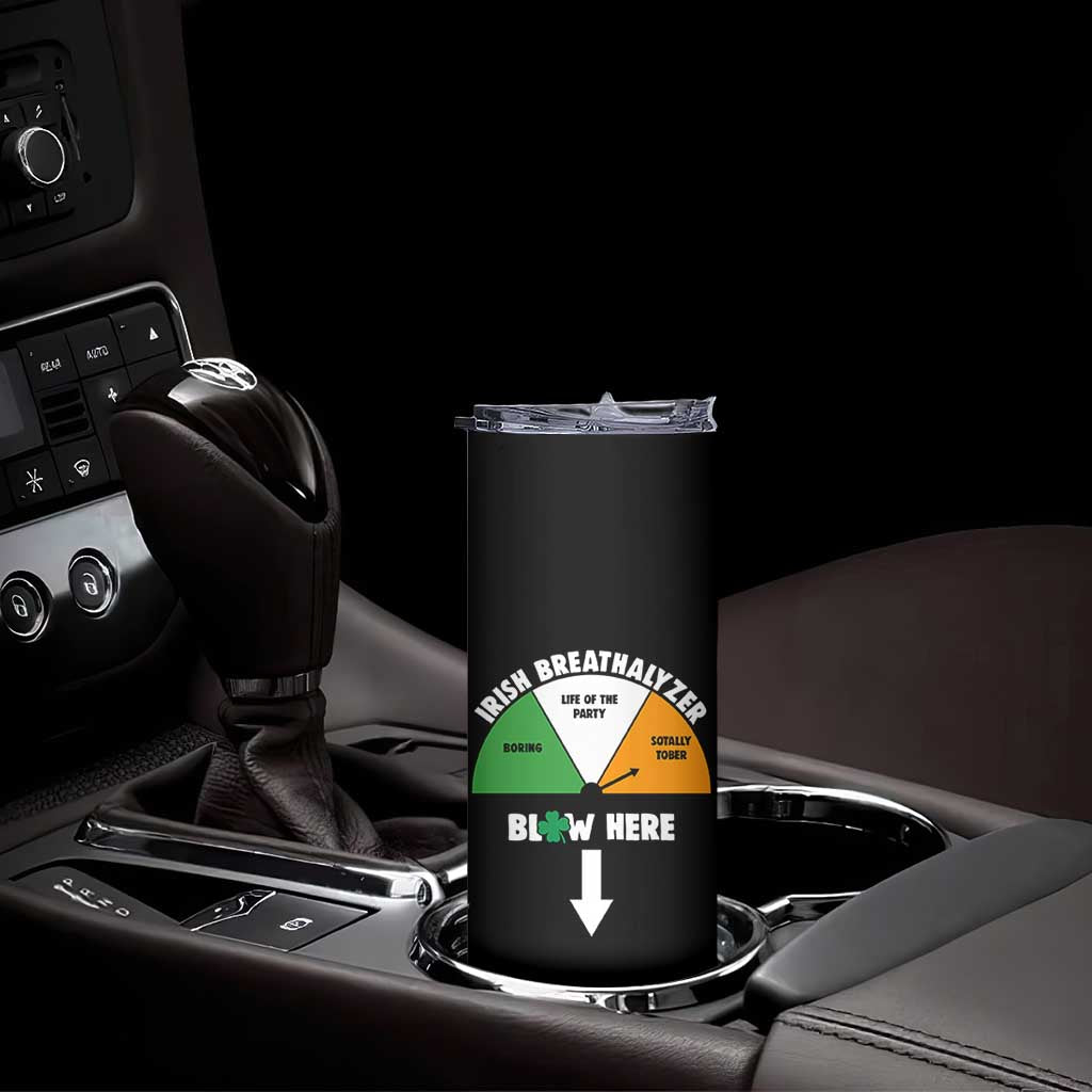 Irish Breathalyzer Blow Here Funny Drinking Gauge Skinny Tumbler St Patricks Day Party Offensive Adult Humor