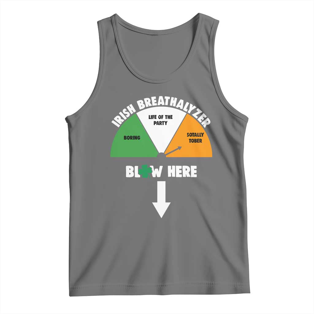 Irish Breathalyzer Blow Here Funny Drinking Gauge Tank Top St Patricks Day Party Offensive Adult Humor