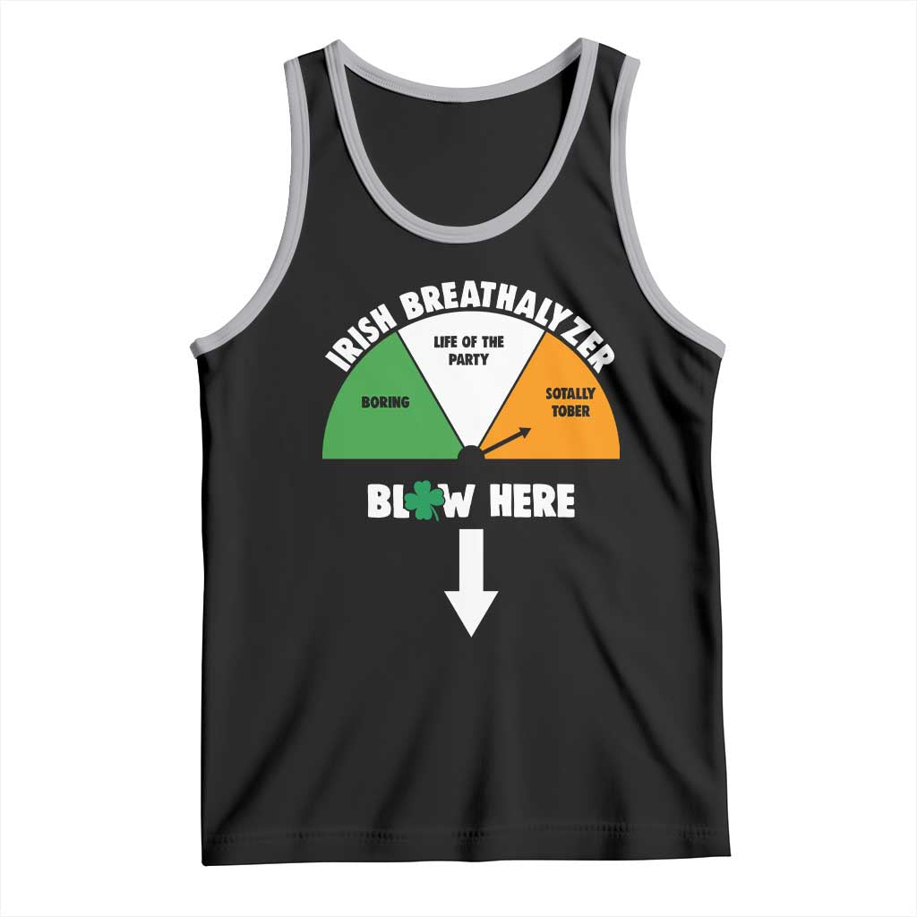 Irish Breathalyzer Blow Here Funny Drinking Gauge Tank Top St Patricks Day Party Offensive Adult Humor