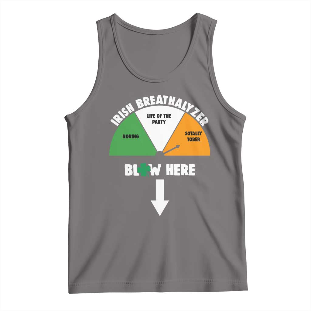 Irish Breathalyzer Blow Here Funny Drinking Gauge Tank Top St Patricks Day Party Offensive Adult Humor