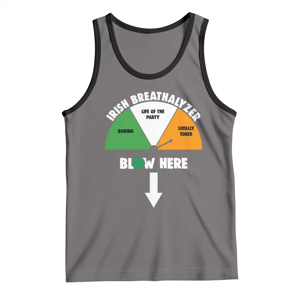 Irish Breathalyzer Blow Here Funny Drinking Gauge Tank Top St Patricks Day Party Offensive Adult Humor