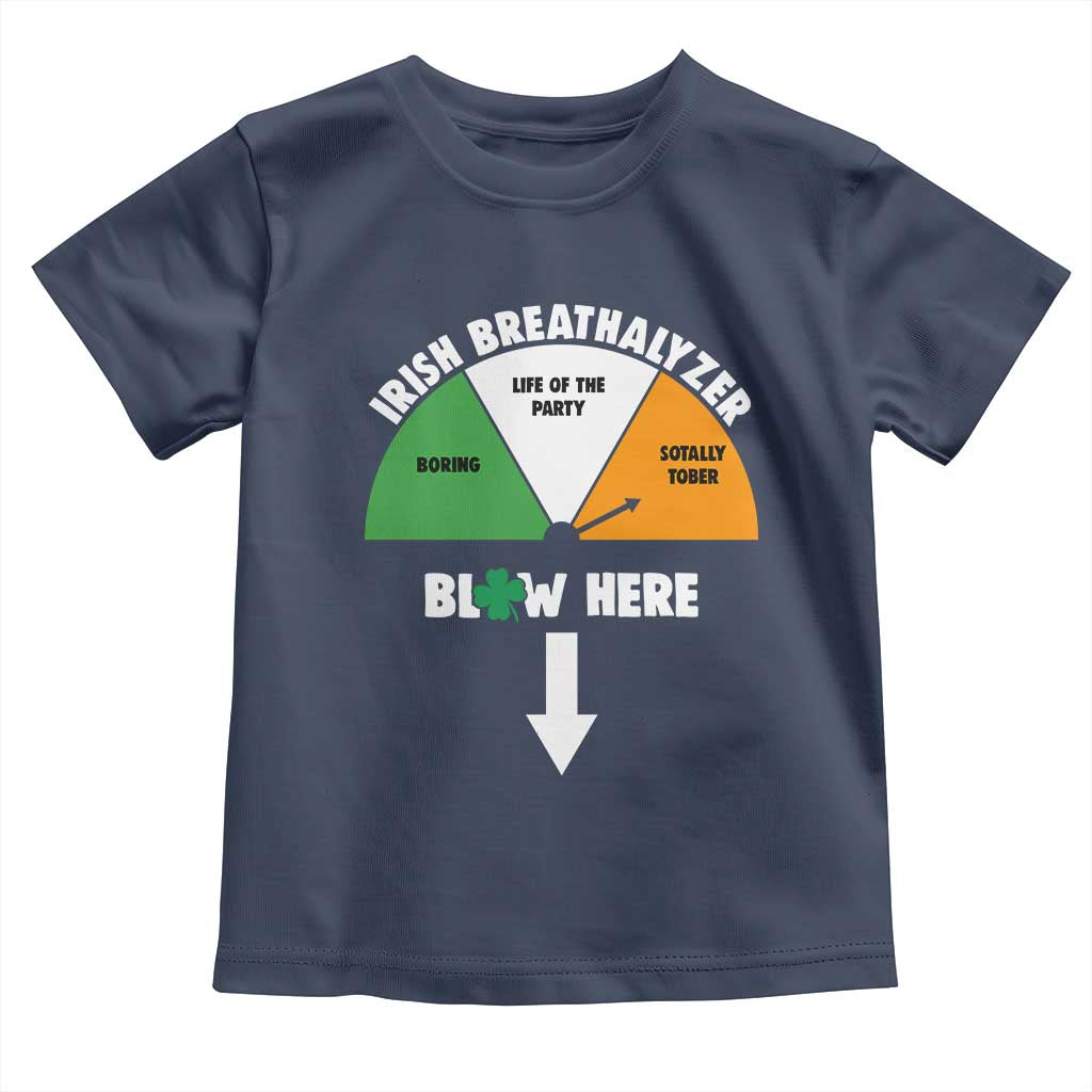 Irish Breathalyzer Blow Here Funny Drinking Gauge Toddler T Shirt St Patricks Day Party Offensive Adult Humor