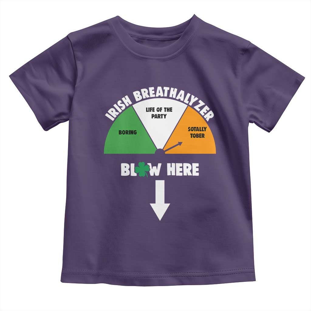 Irish Breathalyzer Blow Here Funny Drinking Gauge Toddler T Shirt St Patricks Day Party Offensive Adult Humor