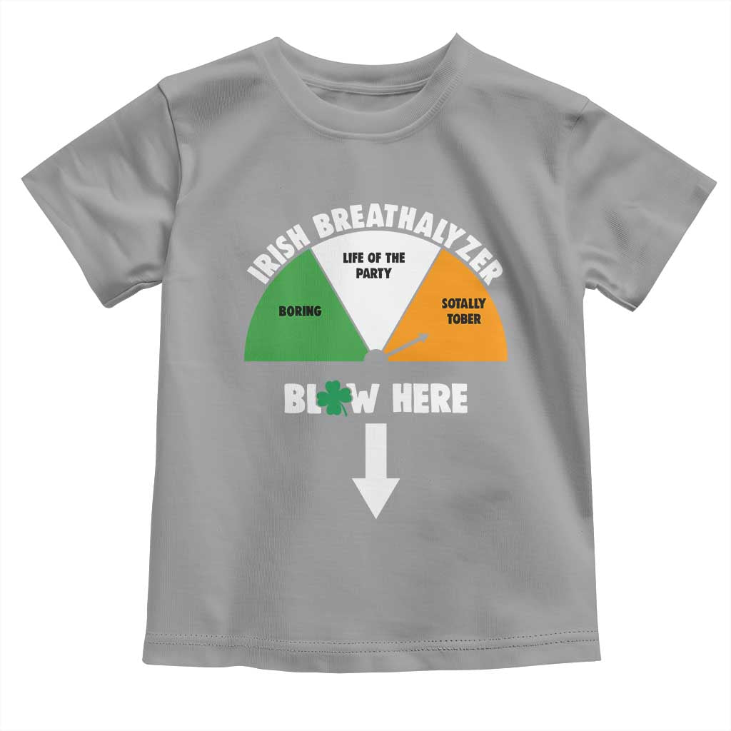 Irish Breathalyzer Blow Here Funny Drinking Gauge Toddler T Shirt St Patricks Day Party Offensive Adult Humor
