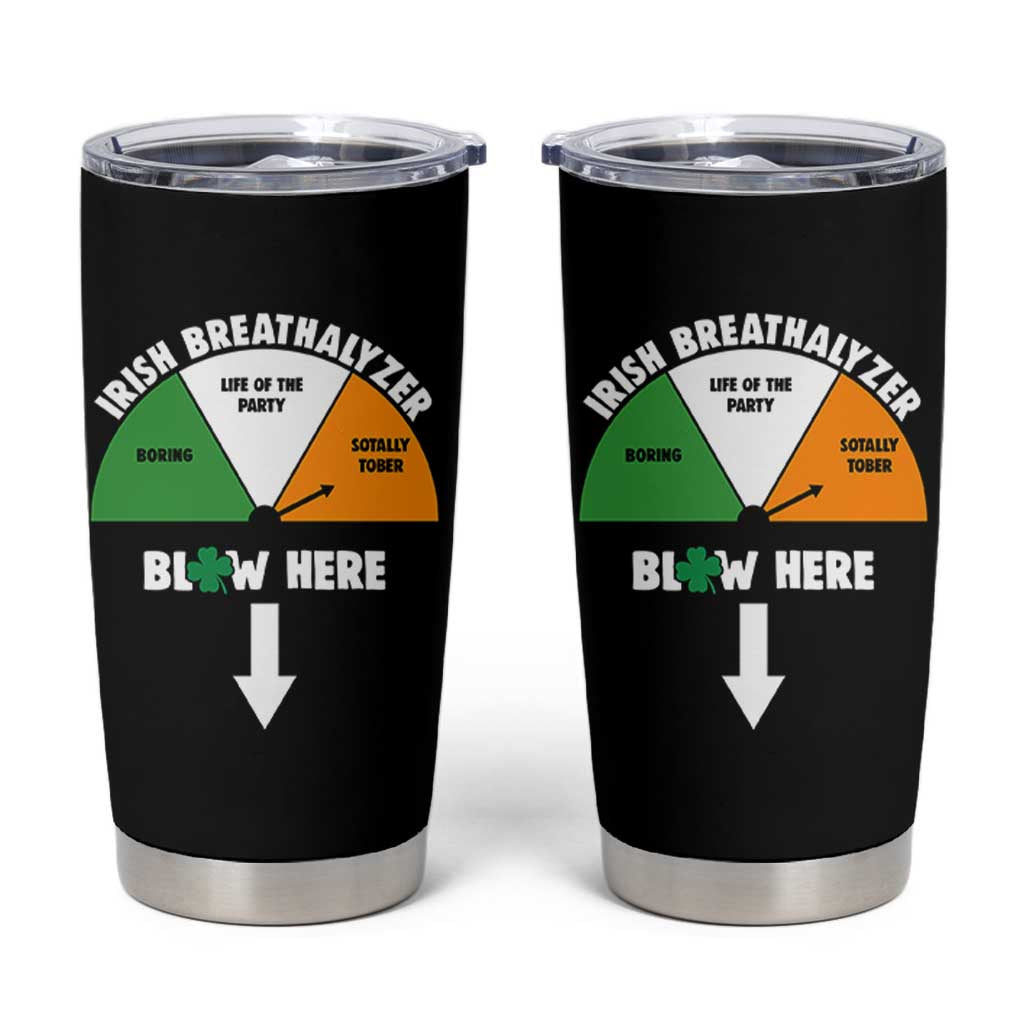 Irish Breathalyzer Blow Here Funny Drinking Gauge Tumbler Cup St Patricks Day Party Offensive Adult Humor